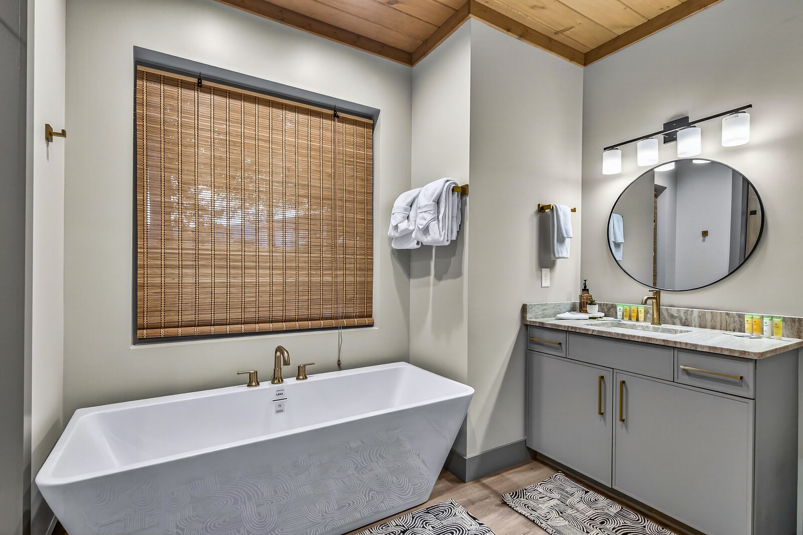 Spa bathroom with deep soaking tub