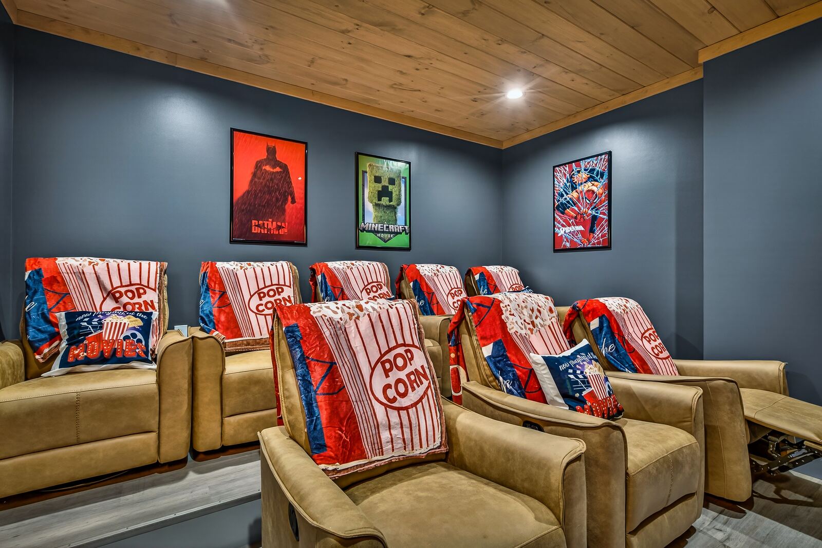 Private theater with recliner seating